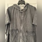 Current/Elliott Current Elliott Oversized Jean Hooded Shawl Women’s Grey Size Large Photo 3