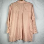New York Style Long Sleeve Linen Shirt Button Down Orange Size M Photo 4