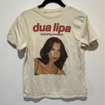 Dua Lipa  concert t shirt womens size M cream cropped Photo 0