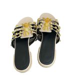 Balenciaga  Beige Leather Arena Giant Studded Flat Slides Size 36.5 Photo 2