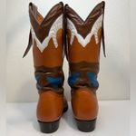 Montana West Vintage Montana Boots Cactus Western Horizon Scene Brown Tan White 7B RARE EUC Photo 3