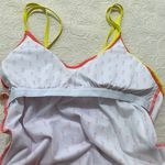 Juicy Couture Scoop Back Coral/Yellow Colorblock One Piece Strappy Swimsuit Photo 3