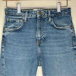 ZARA Jeans Womens 4 Blue Slim Fit Hi-Rise High Rise 90s Straight Leg Cropped Photo 2
