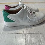 Vionic  Simasa White Leather Sneakers Women’s size 11 Pink Green Snakeskin‎ Trim Photo 5