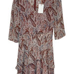 Skies Are Blue Women's Madison Paisley Dress Tiered Skirt 3/4 Sleeve Small NWT Photo 0