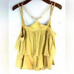 Hem & Thread  M Strappy Ruffle Golden Tiered Ruffle Layer Crop Top Photo 1