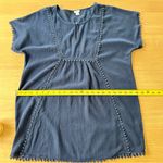 J.Crew Navy Pom Pom Tunic Swim Suit Cover Up Dress XS 100% Cotton Boho Peasant Photo 12