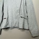 Banana Republic Asymmetrical Grey Long Sleeve Zip Fleece Jacket Size Large Photo 2