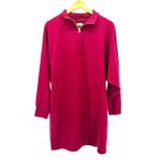 Gap  Sweats Quarter Zip Sweatshirt Dress Pink Magenta Cozy Athleisure Casual S Photo 5