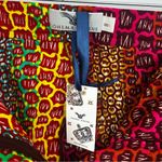 NWT Ohema Ohene Dee Print Clash High Waisted Trousers Colorful Animal Size US 4 Pink Photo 6