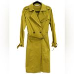 Soft Surroundings  Brixton Trench Coat Lemongrass Yellow Green‎ Citron Size XS Photo 2