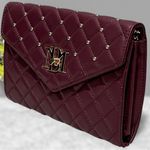 Badgley Mischka NWT convertible Crossbody Purse Bag w/Diamond Quilting; Plum Photo 0