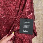 Lulus on the invitation burgundy sequin strapless mini dress, NWT Photo 5