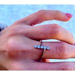 Boutique Women's Bezel‎ Set Simulated Diamond Platinum Plated S925 Rhodium Ring, Size 5 Photo 7