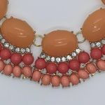 Handmade Multi-Tone Coral Pink Orange Rhinestone Pendant Necklace Photo 5