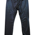 Halara  Shiny Midnight Leggings 7/8 V Waist Stretch Blue Glitter Vegan Leather Photo 0