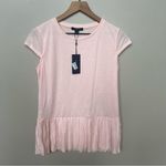 Tommy Hilfiger Garden Tour NWT Blush Pink Cap Sleeve Pleated Peplum Hem Top S Photo 0