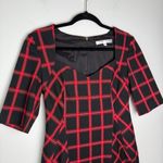 Trina Turk  Dress Chiyah Plaid Holiday Shift Dress Sweetheart Neck Size 6 Photo 1