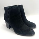 SOFFT Boots Size 8.5 Wilton Black Suede Whip Stitched Heeled Bootie Leather Photo 0