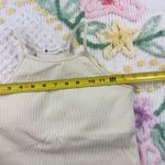 LASLULU Ribbed Halter Crop Tank Top Cream Beige Seamless Workout Athleisure S Photo 3