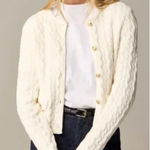 J.Crew  Odette Cable-knit Sweater Lady Jacket in Cotton-Blend Bouclé Ivory Small Photo 0