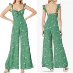 Anthropologie Likely green floral Mariah wide leg jumpsuit size 2 vacation Photo 1
