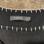 Theme Dress Womens Sz L Black Embroidered Flowy Long Sleeve Boho Vneck Midi Size L Photo 1