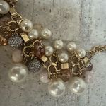 Talbots NEW Y2K Gold Pearl Rhinestone Statement Necklace Photo 1