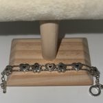 Brighton Golden Spring Love Floating Heart & Flower Bracelet Silver Tone Photo 1