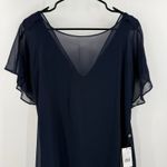 Adrianna Papell Dress SZ Small NWT Navy Chiffon Overlay Draped Evening Cocktail Photo 8