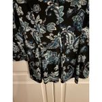 Roz & Ali Roz Ali Black Blue Paisley Print V Neck 3/4 Sleeve Tunic Top Women Size S Photo 1