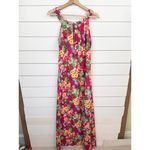 Anastassimo Maxi Dress Size M Pink Floral Print Gathered Neckline Vibrant Size M Photo 2