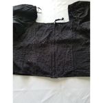 Socialite Black Eyelet Lace Crop Top 3/4 Balloon Sleeve Womens Size Medium Photo 2