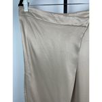 ZARA  Woman SS23 Tan Satin Effect Blend Drape Pareo Wide Leg Pants Ecru‎ Size L Photo 2