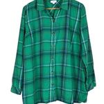 J. Jill Green Plaid Button Front Long Sleeve Shirt Size L Cotton Heritage Earthy Size L Photo 0