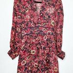 Ba&sh NWT Giani Printed Mini Dress in Bordeaux Photo 3