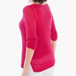 Chico's Chico’s Hot Pink Loose Weave Crochet Knit Top & Tank Set 2 L Photo 2
