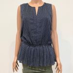 QMack medium polka dot sleeveless peplum blouse TS 2464 Blue Photo 8