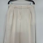 Aritzia  Womens Effortless Pants 10 White Trouser Pin Stripe Wide Leg Pleat Loose Photo 5