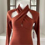 ASTR Wrap Neck Cut-Out Dress, Sweater Mock Neck Rosey Rust Size M New w/Tag Photo 3