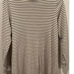 Madewell Thermal Beige Black Striped Long Sleeve Sweater Dress Photo 4