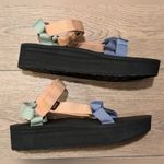 Teva  Sandals Womens 11 Pastel Platform Strappy‎ Shoes Comfy NEW Peach Green Photo 7