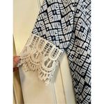 A Byer A. Byer Women’s Geometric Blouse Lace Sleeves Size M Photo 3