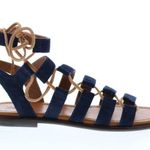 Frye  BLAIR SIDE WOMENS BLUE BROWN SUEDE GLADIATOR SANDALS SHOES SZ 7.5 Photo 0