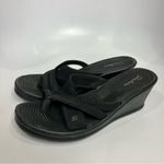 Skechers black wedge sandals casual comfortable minimalist women’s size 10 Photo 3