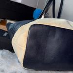 Tory Burch  Black and Tan Leather Canvas Tote Photo 5