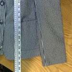 EUC LL Bean Signature‎ Striped Blazer Cotton Career Jacket Black White Womens 4 Photo 7