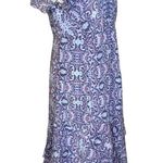 Nanette Lepore Abstract Dress in Blue 12 Womens Sheath Midi Photo 4