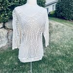 Adiva off white crochet knit shirt Photo 9