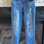 Rue 21 Comfy Denim Mid Rise Skinny Flex Womens 0 Distressed Photo 3